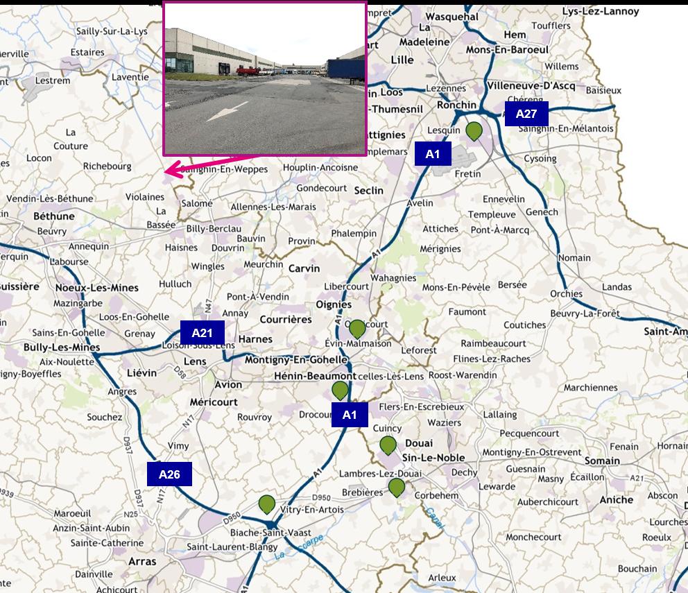 Entrepôt classe b Lorgies 21467m² Location entrepôt classe b Lorgies Pas-de-Calais OLLOG2106282 1